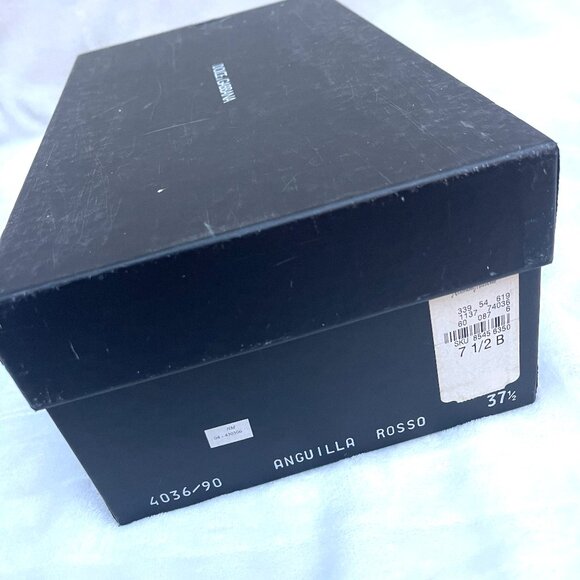 Auc Dolce & Gabbana Eel Skin Red Pointed Toe Slingback Heels IT 37,5 US 7,5 - Picture 13 of 13